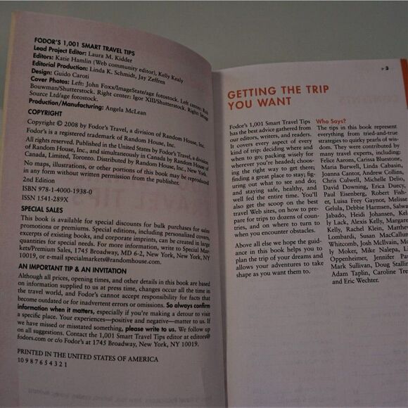Fodors 1001 Smart Travel Tips 2nd Edition Save Money Stay Safe Travel Smart - Picture 7 of 10